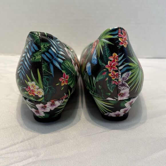 New Angel Steps Shoes Women's Comfort Round Toe black, Floral Slip-On Size 8M - Picture 3 of 8